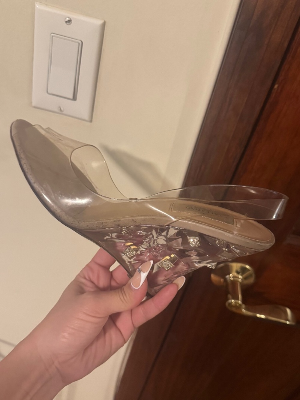 Clear Valentino Wedges